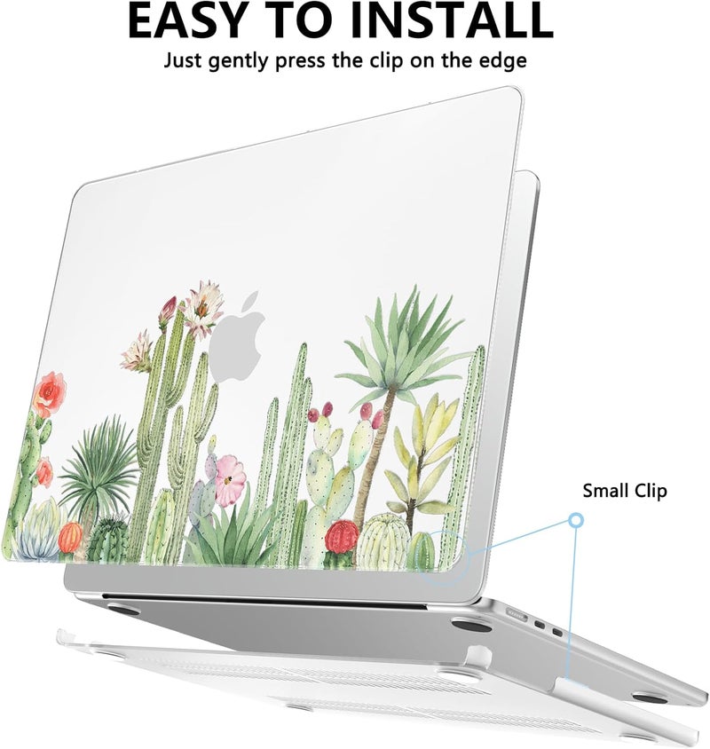 AKIT Compatible with MacBook Air 13 inch Case 2026 2025 2024-2022 M4 M3 M2 A3240 A3113 A2681, Unique Hard Shell Laptop Case+Screen Protector+Keyboard Cover for MacBook Air 13.6 inch, CactusFlowers - Image 4